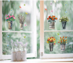 Наклейка интерьерная «Цветы в ведёрках» - Фото 1