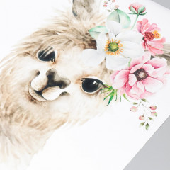 Наклейка интерьерная «Лама в цветочном венке» - Фото 2