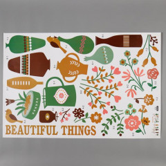 Наклейка интерьерная «Цветы в вазах» - Фото 1