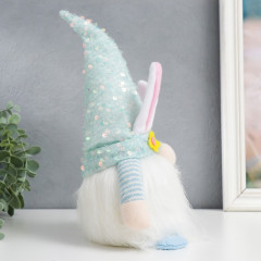 Кукла интерьерная «Гном в колпаке с заячьими ушами, пайетки» - Фото 2