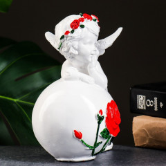 Фигурка декоративная «Ангел на шаре с розой» - Фото 1
