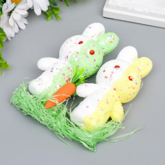 Декор «Зайчата в посыпке с морковкой и травкой» - Фото 1