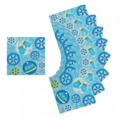 Салфетки бумажные «Снежинки и варежки» (набор 20 штук) - Фото 1