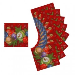 Салфетки бумажные «Елочные  шарики» (набор 20 штук) - Фото 1