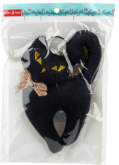 Брелок с подвесом в виде мягкой игрушки «Черная кошка» - Фото 1