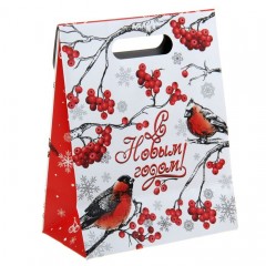 Пакет с клапаном «Снегири» (18×10×23 см) - Фото 2