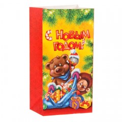 Пакет подарочный без ручек «Веселые зверята» (10×0,1×19,5 см) - Фото 1