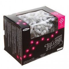 Гирлянда «Метраж», 6 м, «Мишура шарики», LED-576-220V, синий, нить силикон, фиксинг - Фото 4