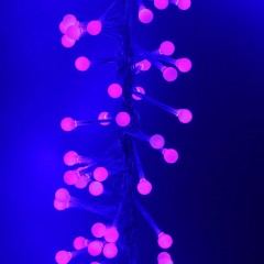 Гирлянда «Метраж», 6 м, «Мишура шарики», LED-576-220V, синий, нить силикон, фиксинг - Фото 3