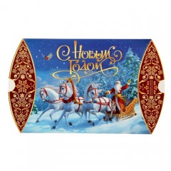 Коробка фигурная «Новогодняя тройка», (19х14 см) - Фото 1