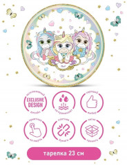Набор тарелок одноразовых «Малышки-единорожки» - Фото 3