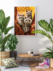 Картина по номерам «Семейство енотов» - Фото 4