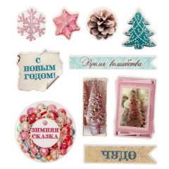 Наклейки декоративные объемные «Зимний шик» - Фото 3