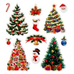 Наклейки декоративные объемные «Новогодние ёлочки» - Фото 3
