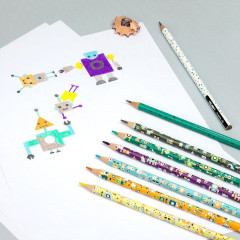 Набор карандашей цветных «Happy Bots» - Фото 2