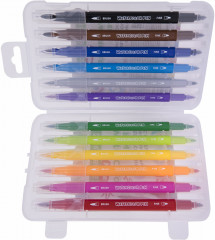 Набор фломастеров двусторонних с кистью - Фото 17