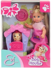 Кукла Еви с собачкой в домике, 12 см - Фото 1