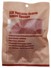 Спонж косметический с вулканическим пеплом «Jeju Volcanic Scoria Konjac Sponge» - Фото 1