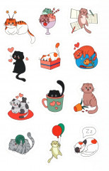Наклейки. Обклей весь мир! 50 стикеров котиков - Фото 1