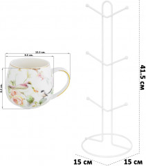 Набор кружек на подставке «Певчие птички» - Фото 1