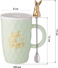 Кружка с крышкой и ложкой «Bunny» - Фото 2