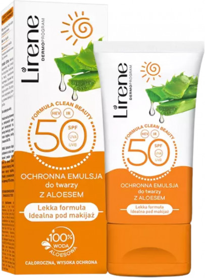 Эмульсия для лица солнцезащитная с алоэ SPF50+