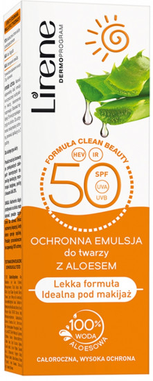 Эмульсия для лица солнцезащитная с алоэ SPF50+