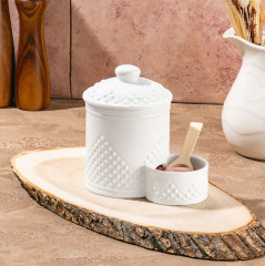 Банка для соли с деревянной ложкой «Ромбики» - Фото 3