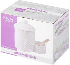 Банка для соли с деревянной ложкой «Ромбики» - Фото 4