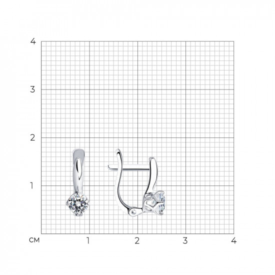 Серьги из серебра с фианитами
