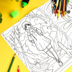 Раскраска «Девочка с косичками» - Фото 2