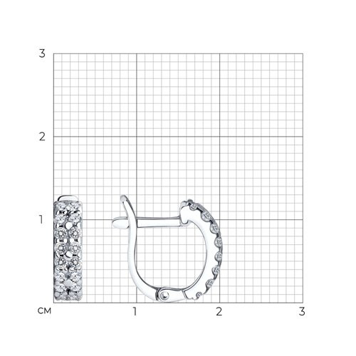 Серьги из серебра с фианитами