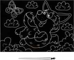 Гравюра с мультицветной основой «Весёлый корги» - Фото 1