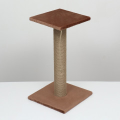 Когтеточка столбик на подставке с площадкой - Фото 1