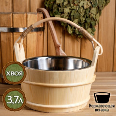 Ведро для бани с нержавеющей вставкой - Фото 2