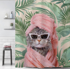 Штора для ванной «Гламурный кот» - Фото 1