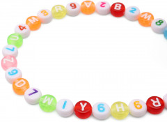 Набор бусин с английскими буквами и цифрами - Фото 1