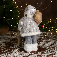 Фигурка «Дед Мороз в блестящей шубе и с санями» - Фото 2