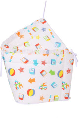 Комплект бортиков в кроватку с балдахином «Мишка играет» - Фото 2