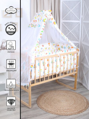 Комплект бортиков в кроватку с балдахином «Мишка играет» - Фото 6