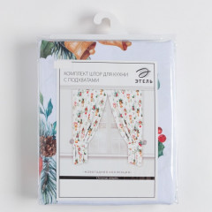 Комплект штор для кухни с подхватами «Christmas wreaths» - Фото 6