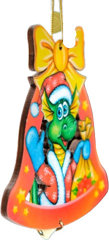 Игрушка ёлочная «Дракон в колокольчике»