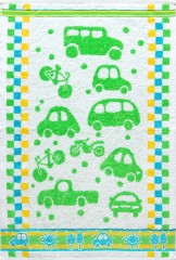 Детское полотенце махровое пестротканое "Auto" (Cleanelly, 50х70, цвет зеленый) - Фото 1