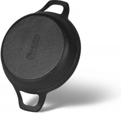 Сковорода чугунная на деревянной подставке - Фото 1