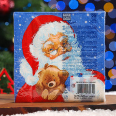 Набор салфеток бумажных «Дед Мороз и щенок» - Фото 1