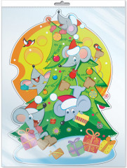 Плакат вырубной «Мышата на ёлке» - Фото 1