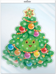 Плакат вырубной «Ёлочка веселая» - Фото 1