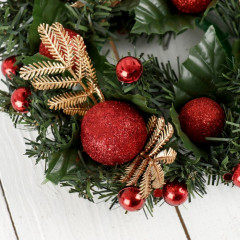 Венок новогодний «Красные шарики» - Фото 1
