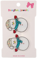 Набор заколок для волос детских «Снеговик» - Фото 1