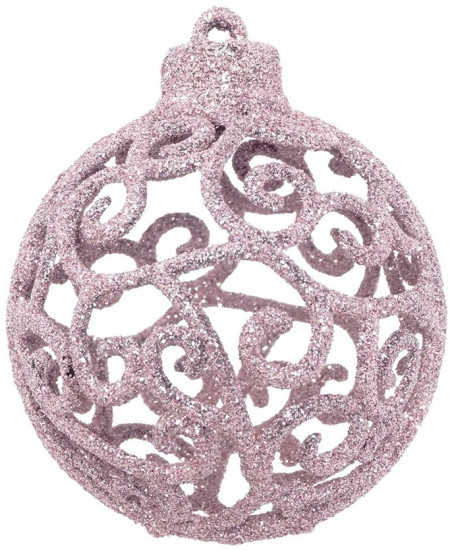 Набор игрушек ёлочных «Вензель розовый»